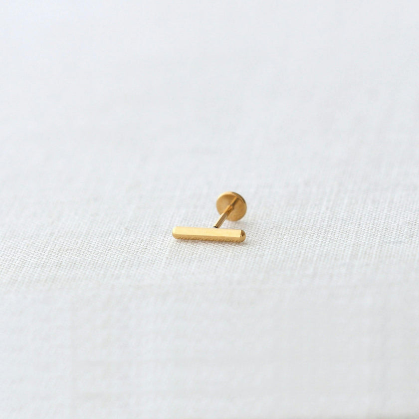 Bar Titanium Flat Back Stud Earring