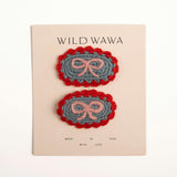 Crochet Clip Set in Denim Darling
