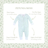 Zip up Pajama Petunia Moss