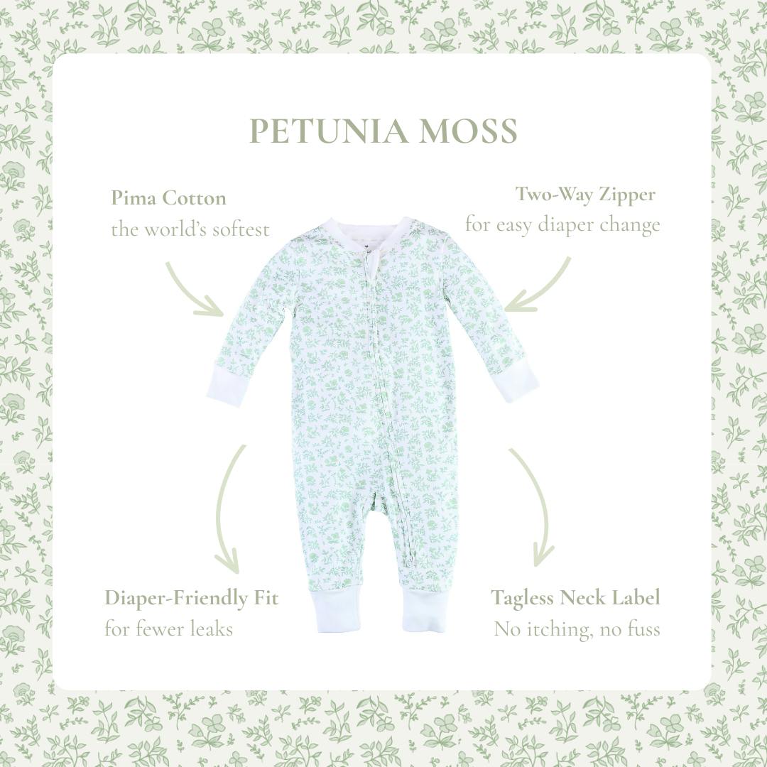 Zip up Pajama Petunia Moss