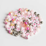 Skull Shaped Jar Gold Skull Charm Pink and White Letter Beads DIY Jar