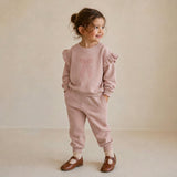 Organic Fleece Ruffle Sleeve Sweatshirt - Bow