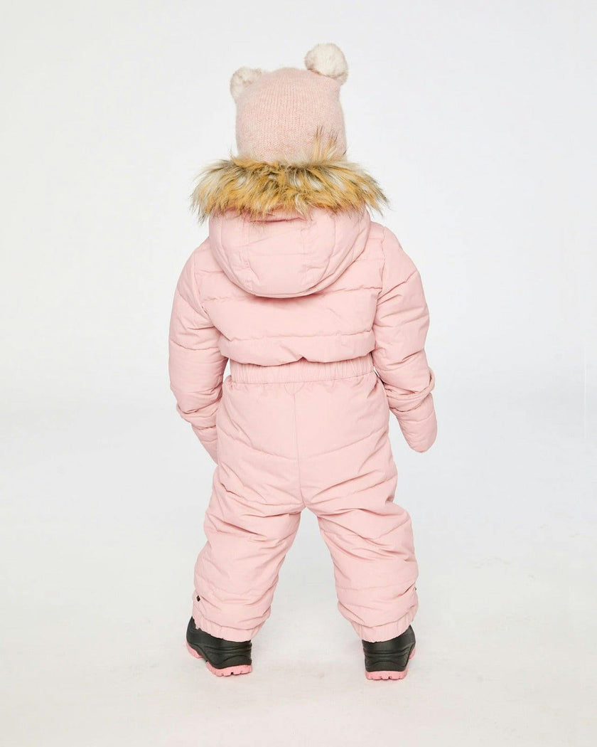 Baby Original One Piece Puffy Snowsuit With Removable Mittens And Boots Pale Dusty Pink
