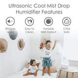 Crane 1 Gallon Drop Shape Cool Mist Humidifier for Nursery