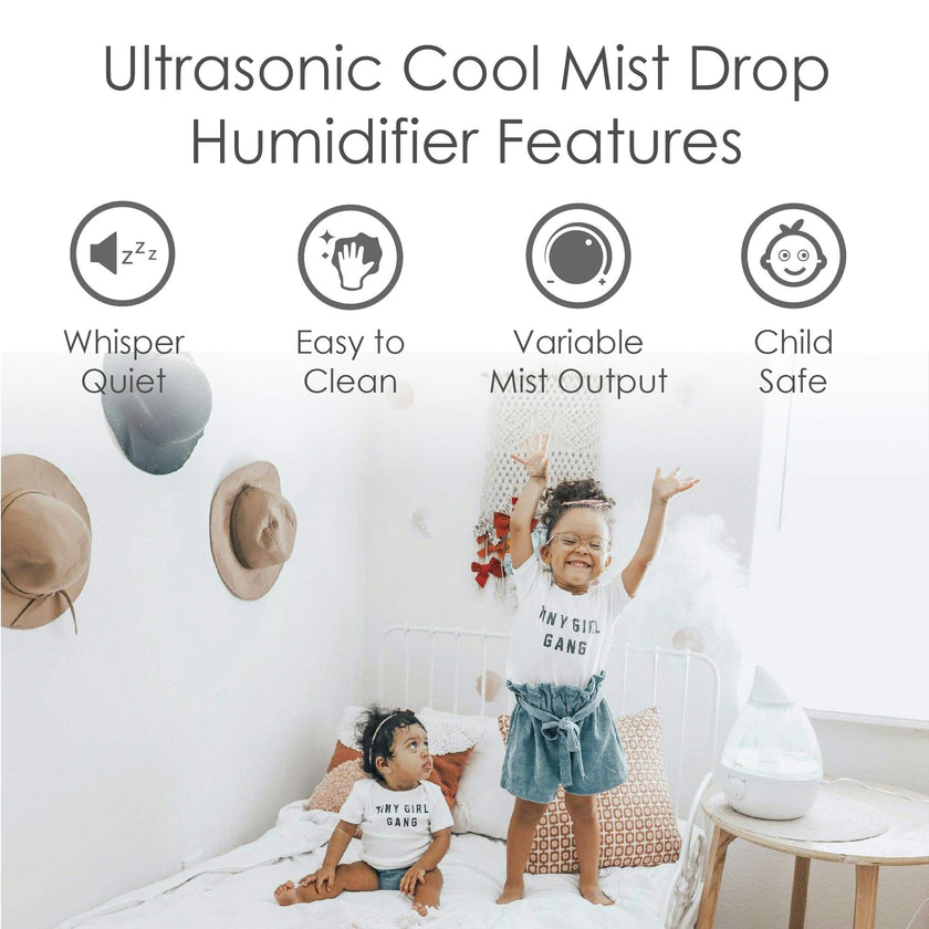 Crane 1 Gallon Drop Shape Cool Mist Humidifier for Nursery