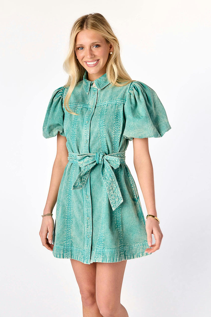 Keely Denim Dress Sage