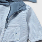 Light Blue Striped Hooded Jacket