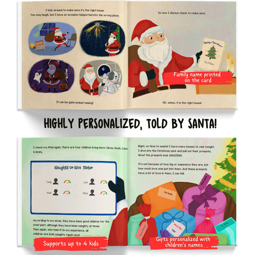 Santa's Visit to your House (Personalized Christmas Book for upto 4 kids)