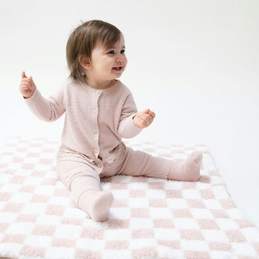 Chenille  - Blush Button Down Cardigan 4 Piece Set