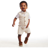 Infant Short Sleeve Buttondown Bowtie Vest Set