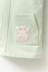 Green Animal Print Pinafore Dress