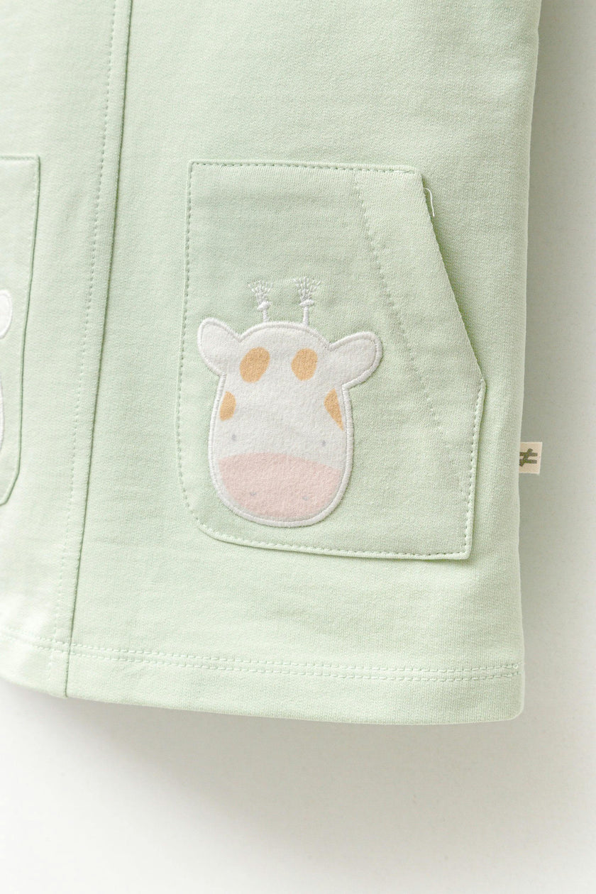 Green Animal Print Pinafore Dress