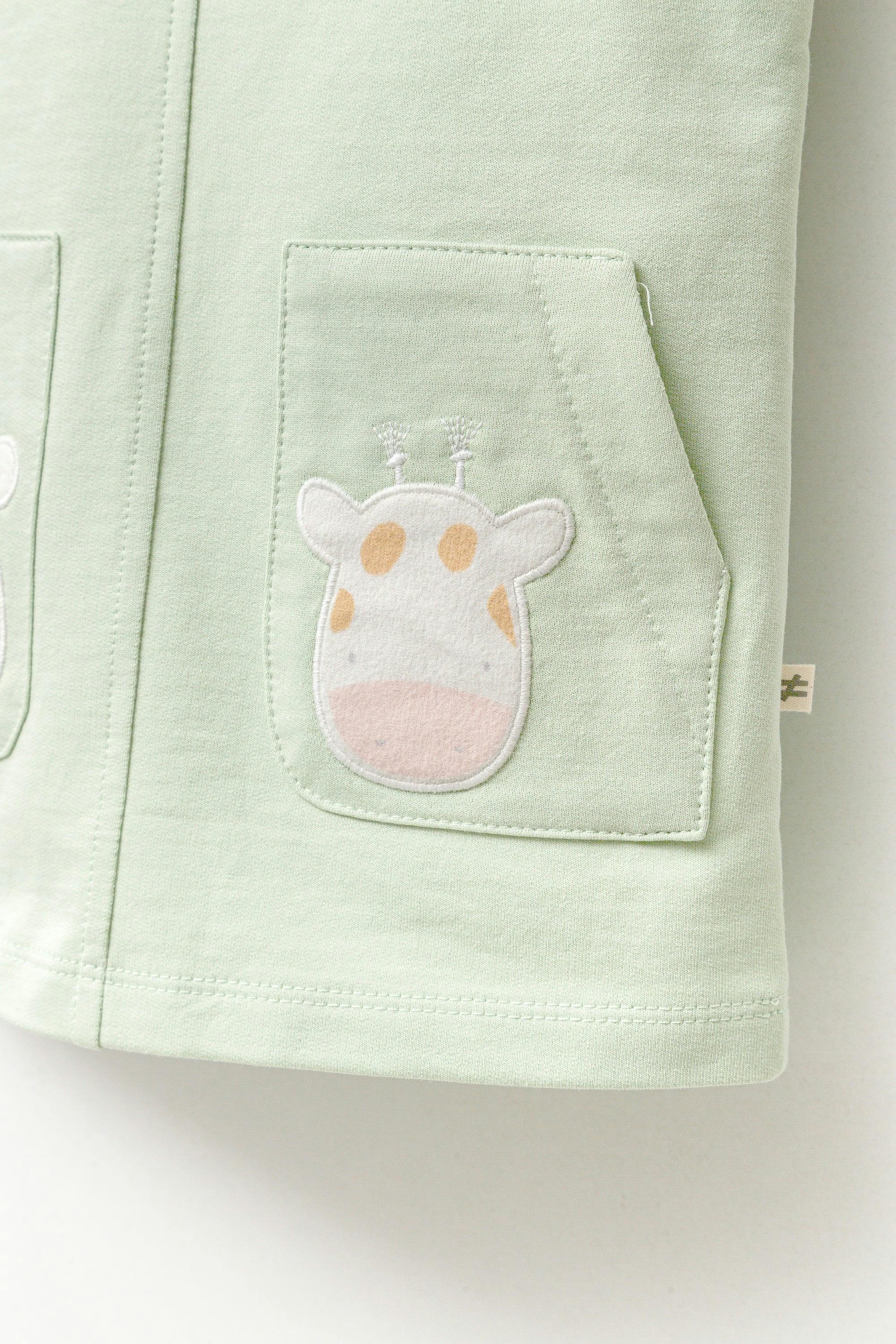 Green Animal Print Pinafore Dress