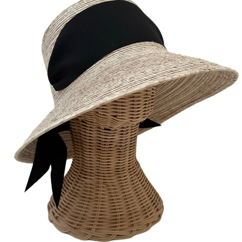 Clematis Bucket Hat (PreOrder Shipping June 15th) - Black Wide & Short Grosgrain Ribbon
