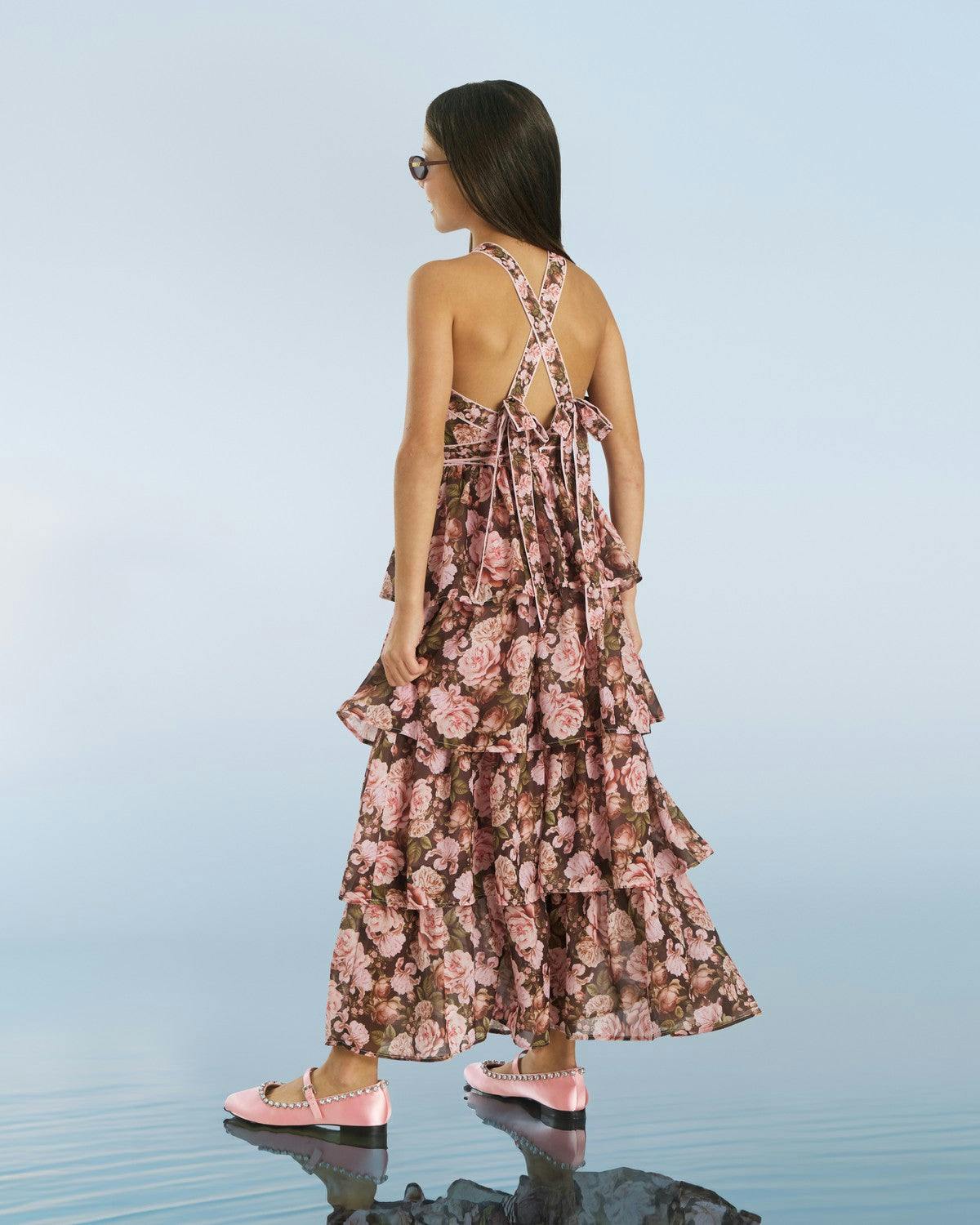 Camellia Halter Neck Maxi Dress