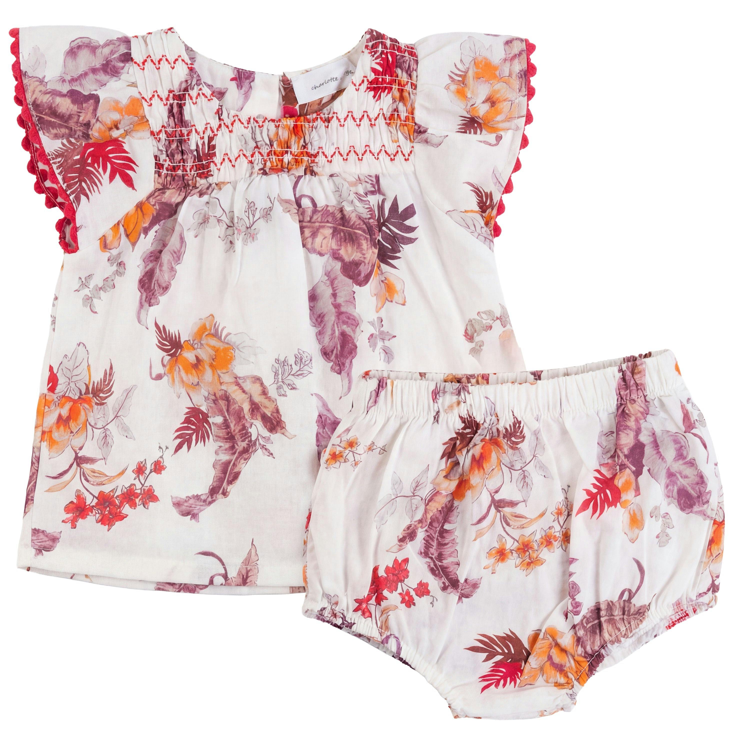 Floral Print Smocked Set