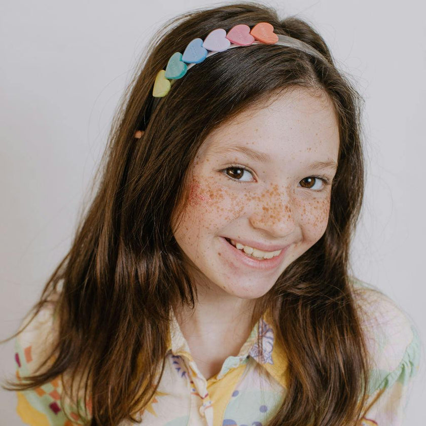 Candy Hearts Pastel Pearlized Headband -VAL