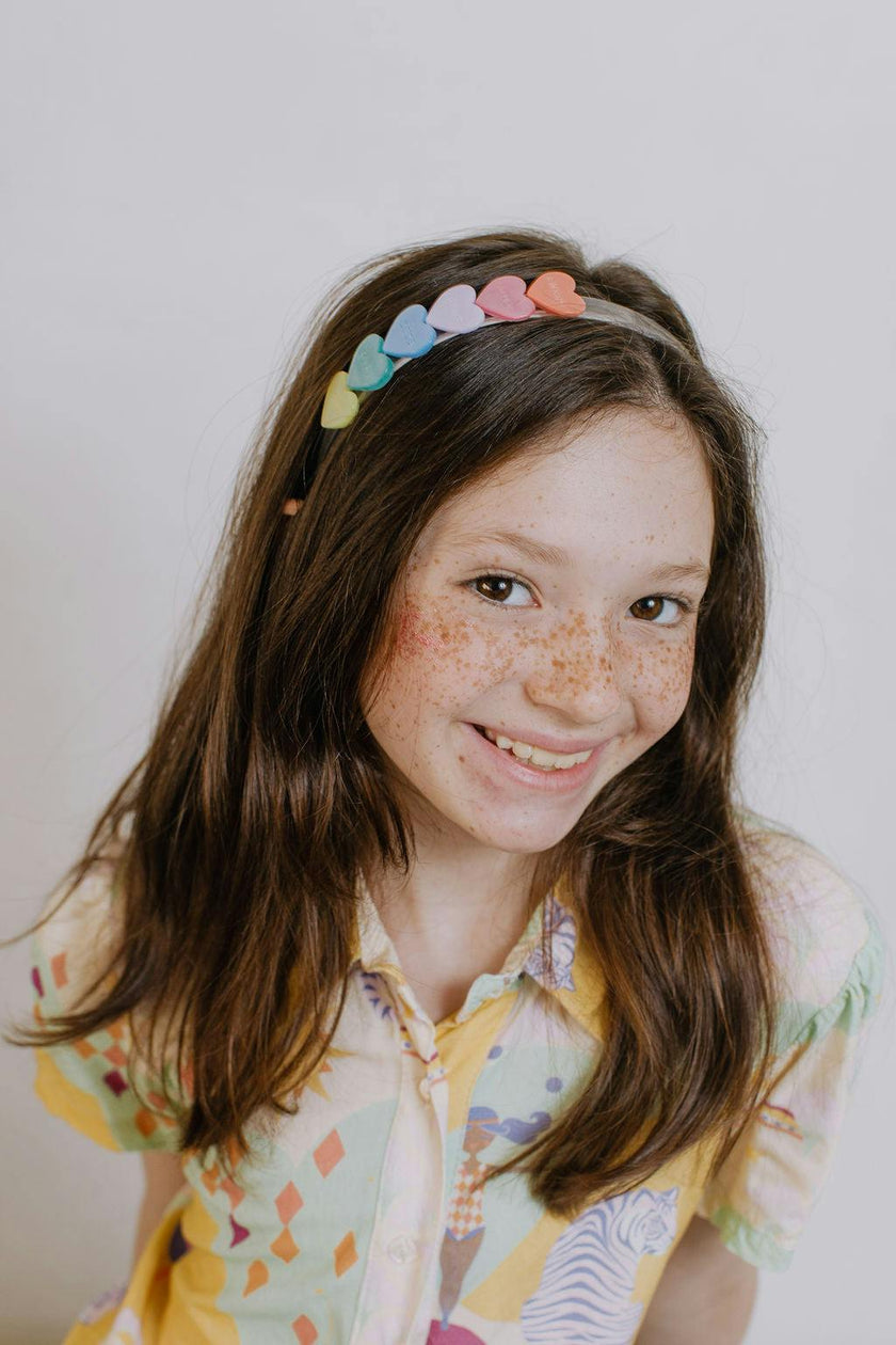 Candy Hearts Pastel Pearlized Headband -VAL