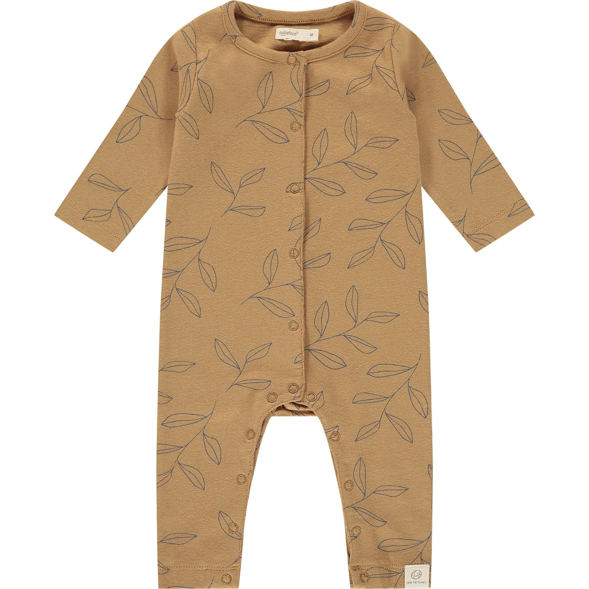 Leaf Graphic Print Buttoned Romper