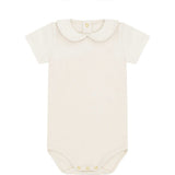 Organic Cotton Collared Bodysuit, Cream