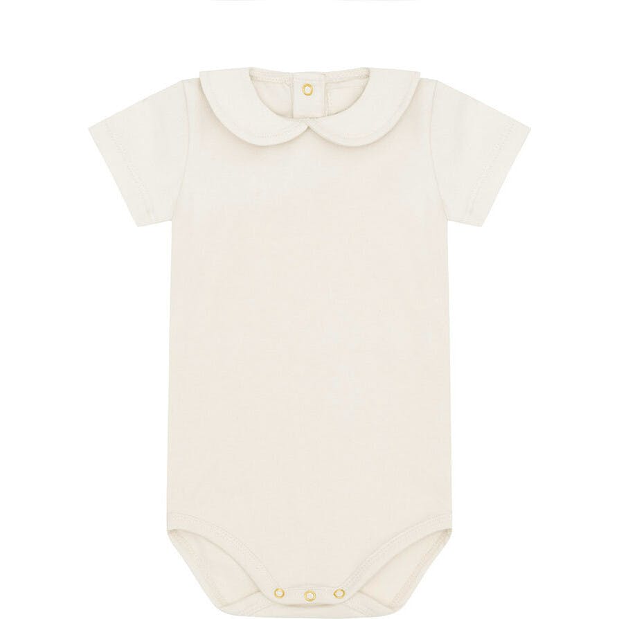 Organic Cotton Collared Bodysuit, Cream