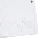 White Soft Denim Kids Shorts