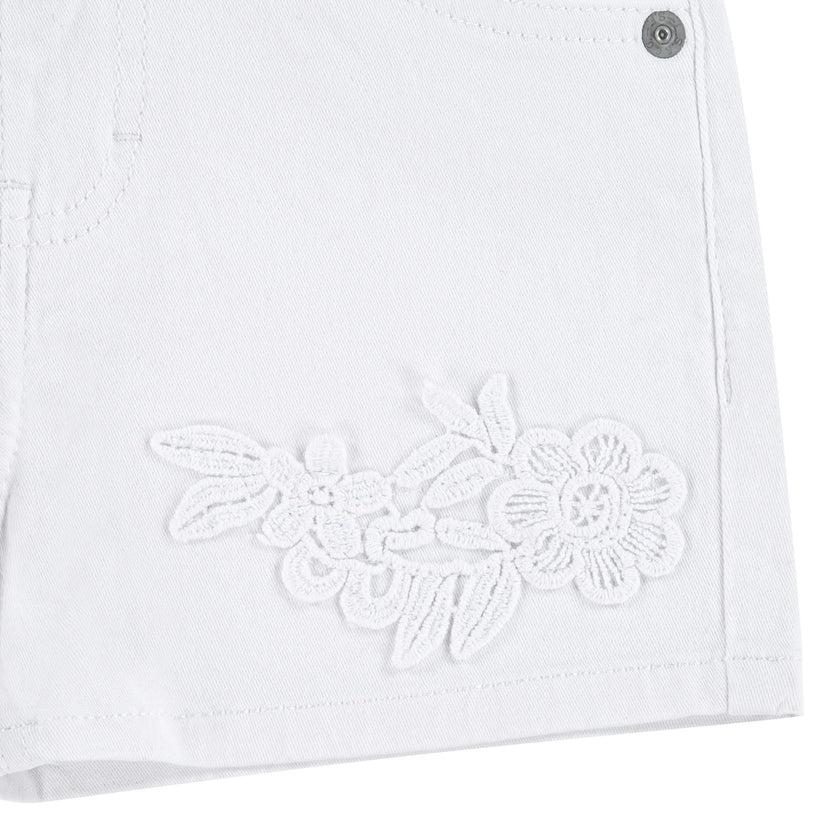 White Soft Denim Kids Shorts