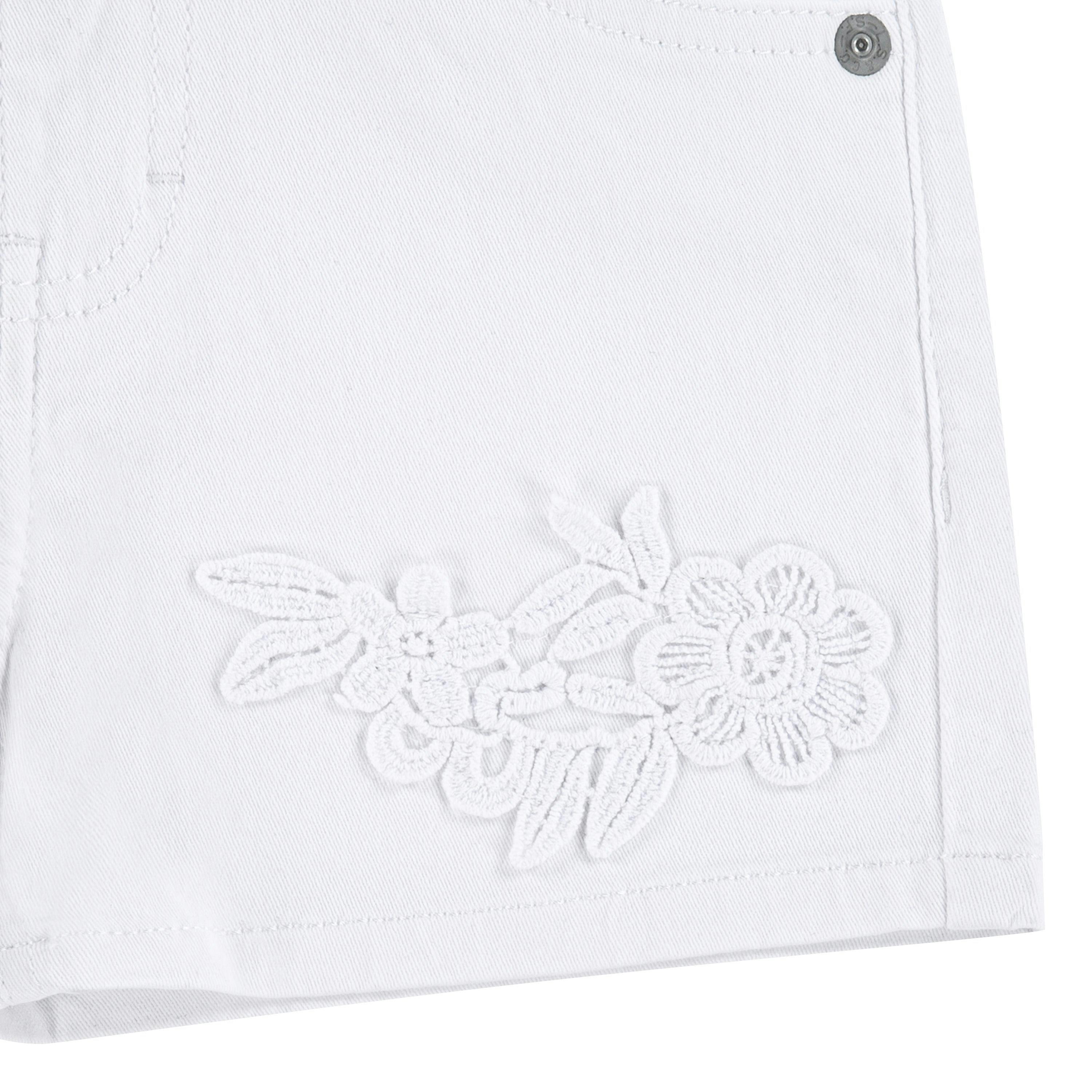 White Soft Denim Kids Shorts
