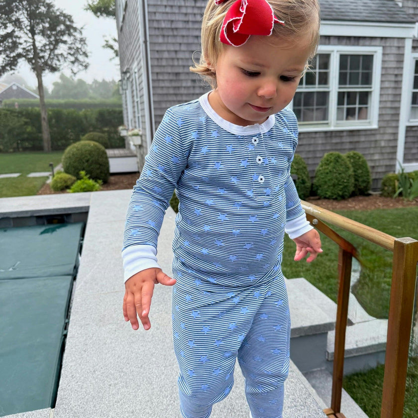 Stars & Stripes Kids Two Piece Henley Pajama Set