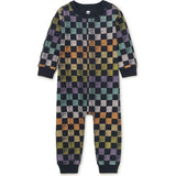 Long Sleeve Snap Front Romper, Multi