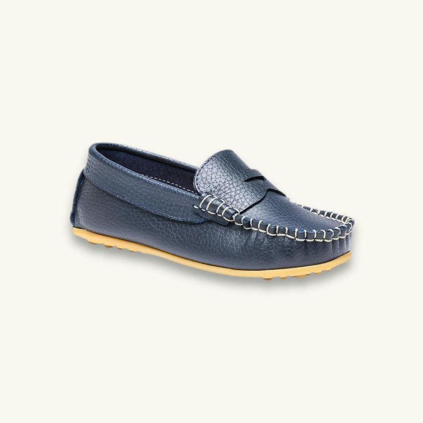Alex Driver Moccasin | Blue Leather