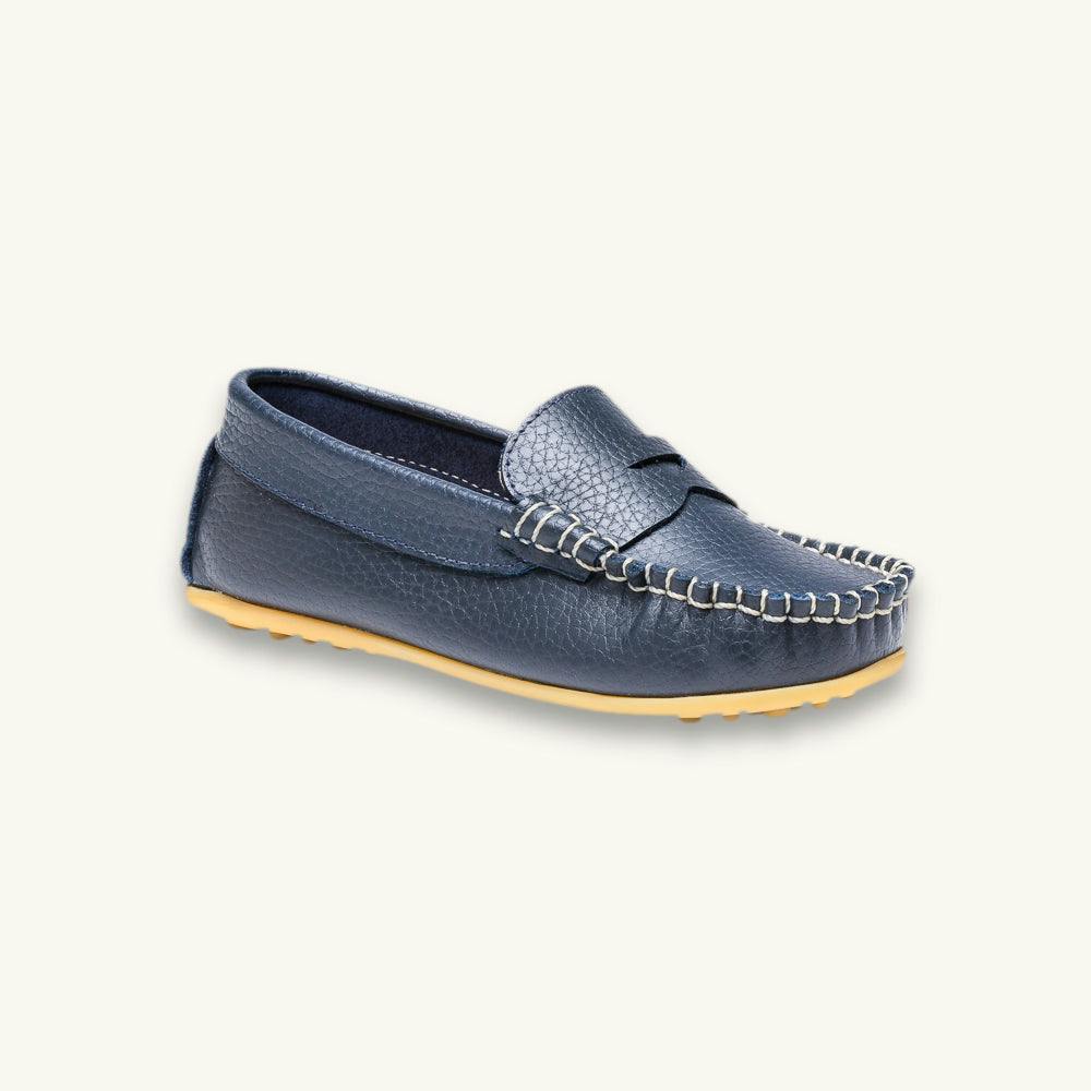 Alex Driver Moccasin | Blue Leather