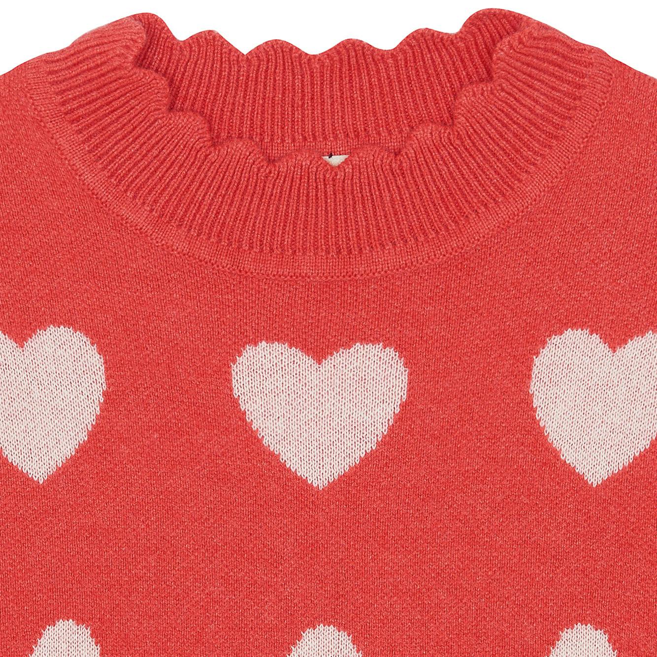 BONTON Mila Heart Sweater - Rose Faroe