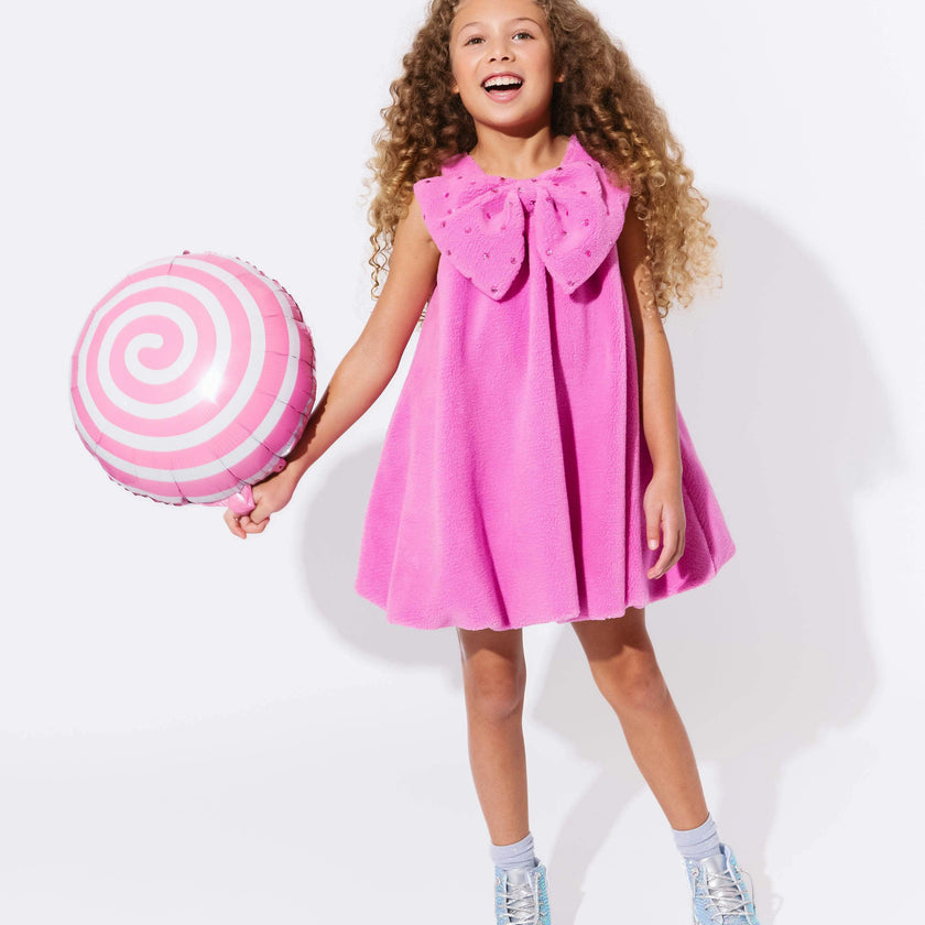 Big Bow Teddy Fleece Dress