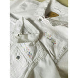 Women's "mama" Embroidered Denim Jacket