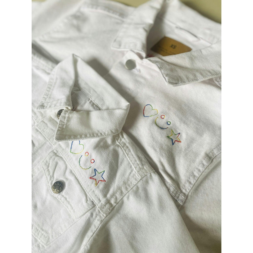 "mini" White Denim Jacket