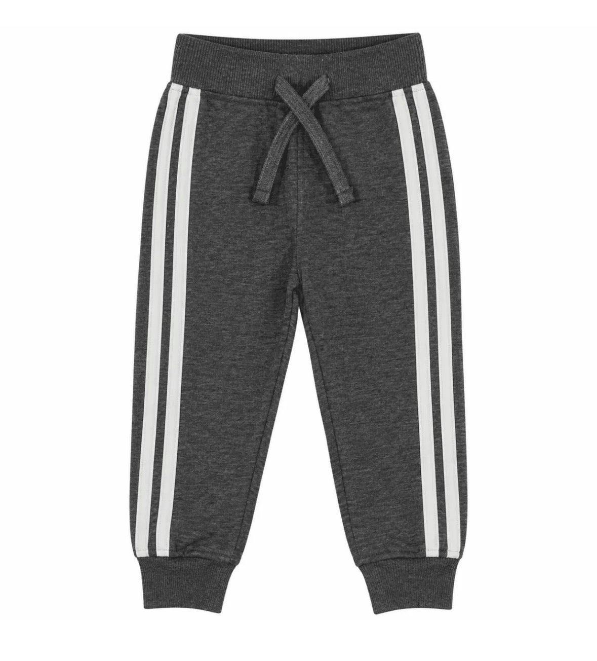 Kids French Terry Taping Jogger - Heather Black
