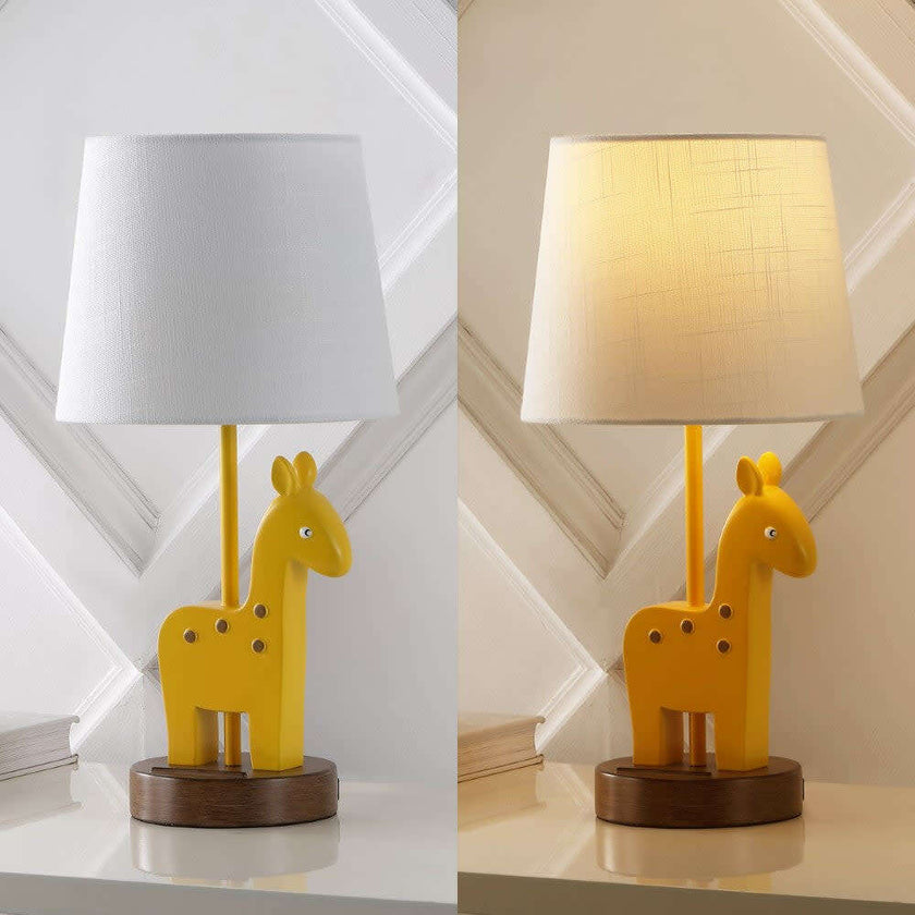 Sahara 17.5" Mid-Century Vintage Iron/Resin LED Kids' Table Lamp with Phone Stand and USB Charging Port