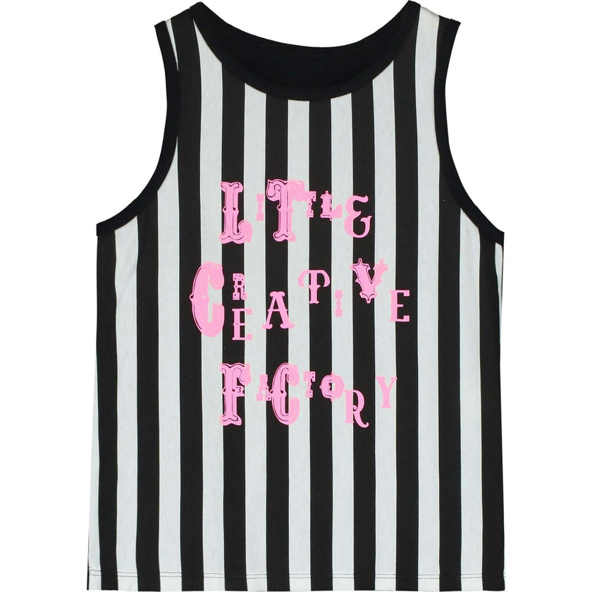 Soft Black Striped Tank T-Shirt