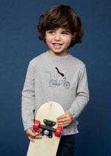 The Grey Cycling Dog Long Sleeve T-Shirt