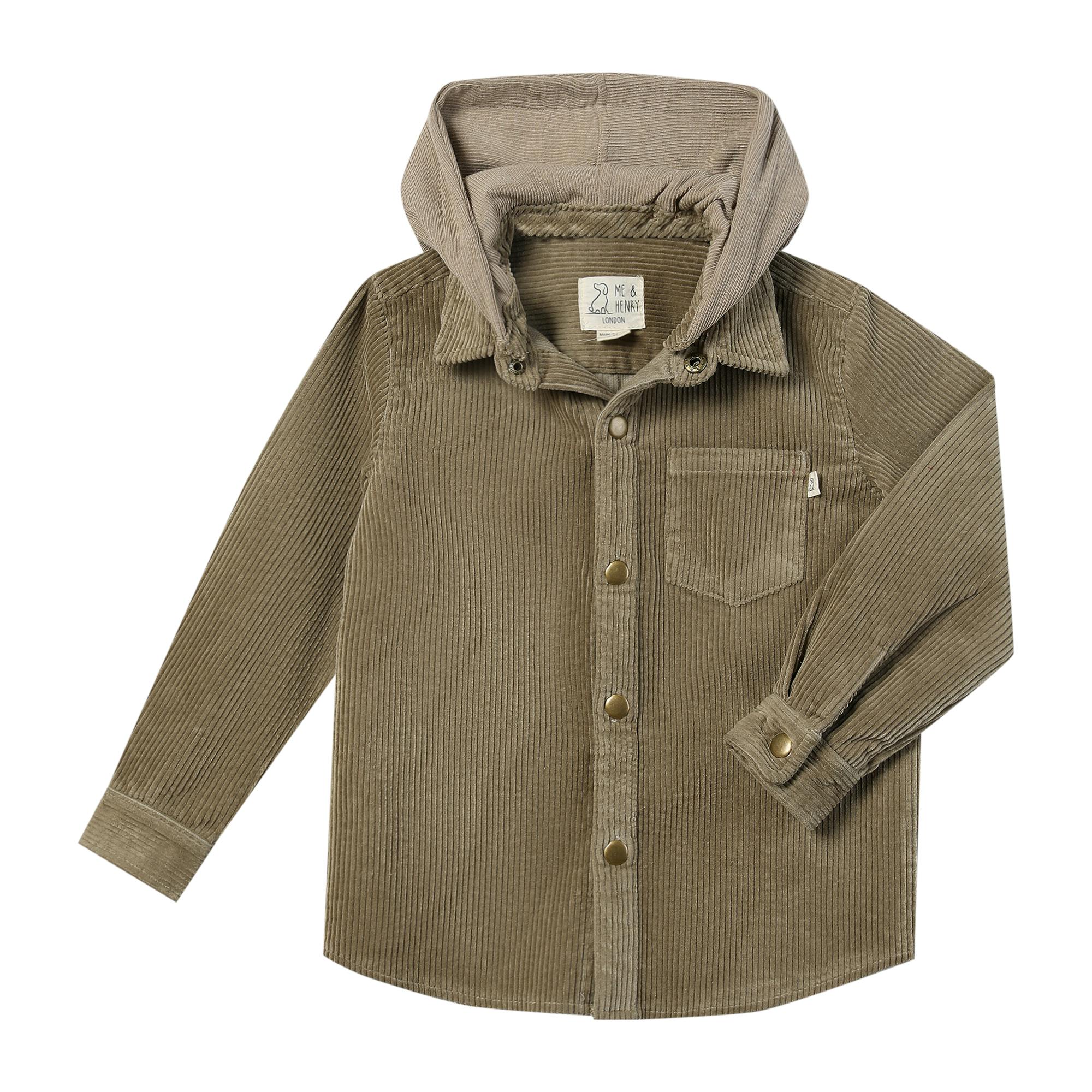 ERIN hooded shirt beige cord