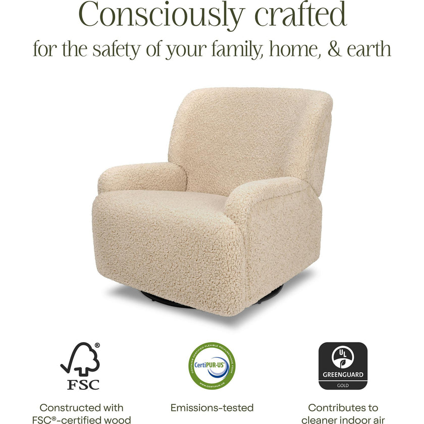 Winslow Extra Wide Recliner And Swivel Glider In Chai Shearling