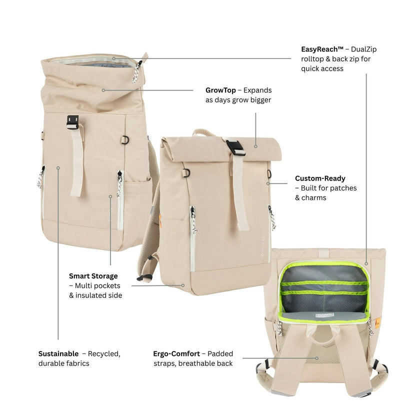 Ari Rolltop Backpack Set | Sticker Patch