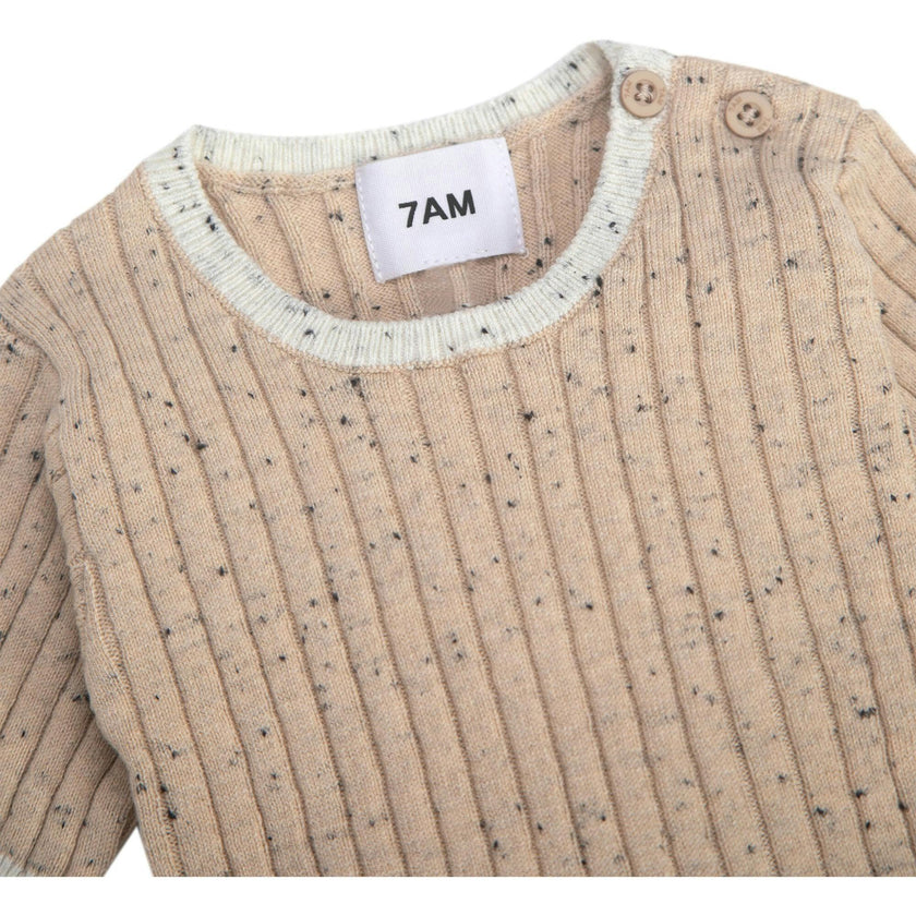 Ribbed Knit Short Sleeve Retro Top