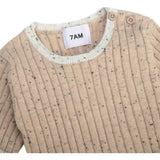Ribbed Knit Short Sleeve Retro Top
