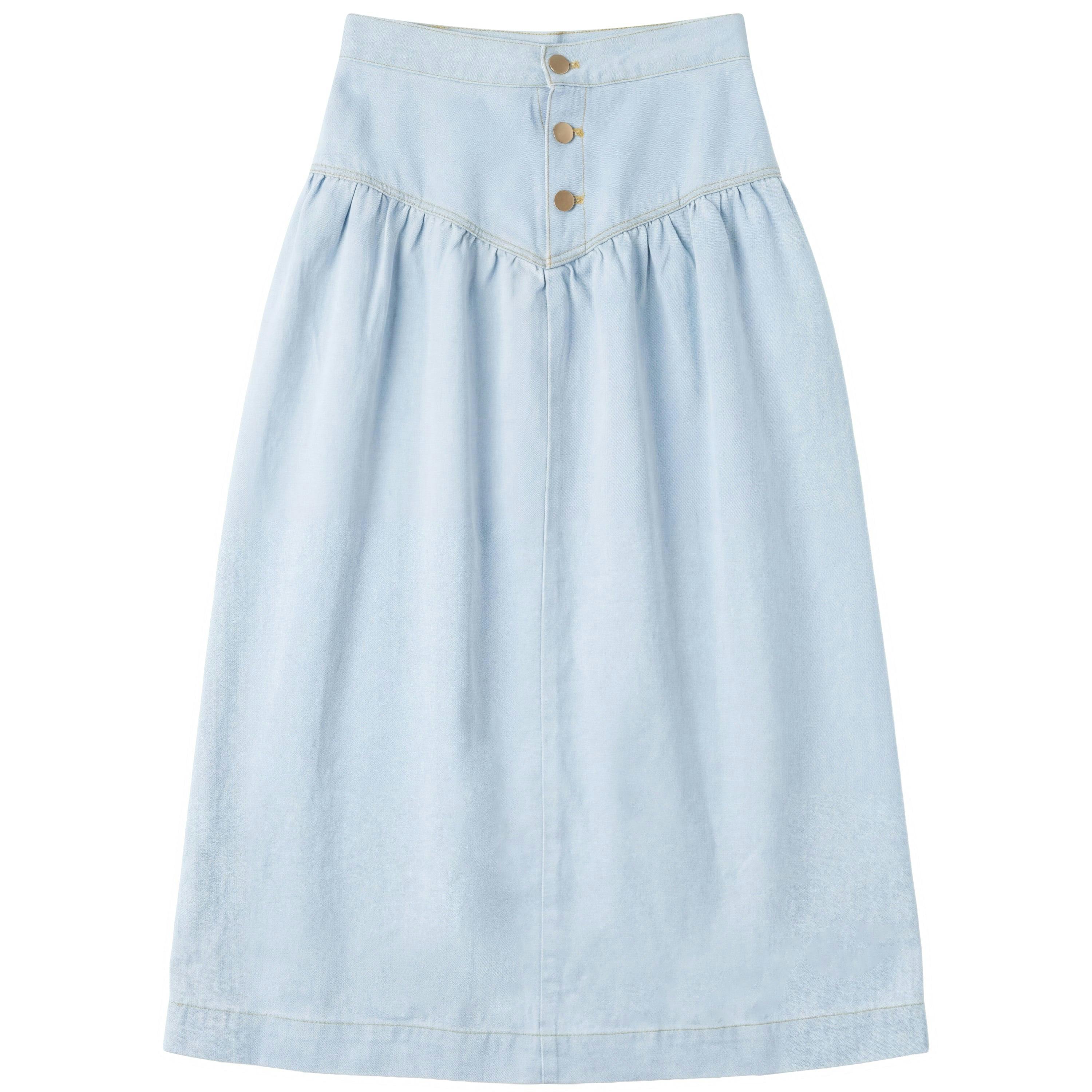 Denim V Yoke Skirt