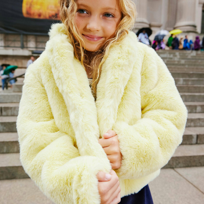 Little Miss Sunshine Faux Fur Jacket