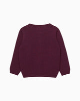 Baby Velvet Bow Cardigan in Claret