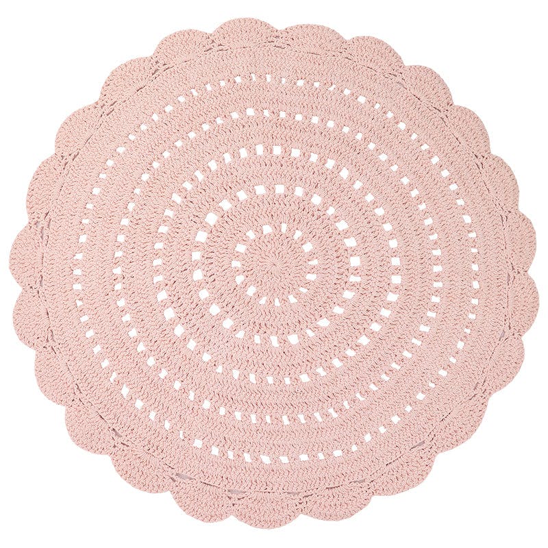 Alma Hand-Crocheted Scalloped Round Rug
