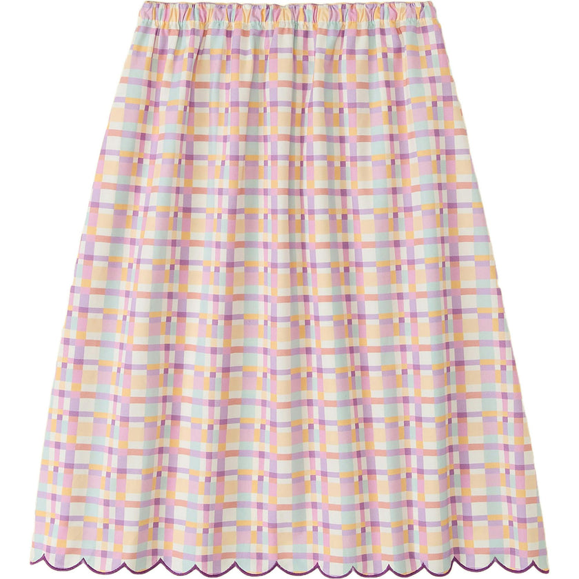 Organic Picnic Skirt in Scallop Plaid